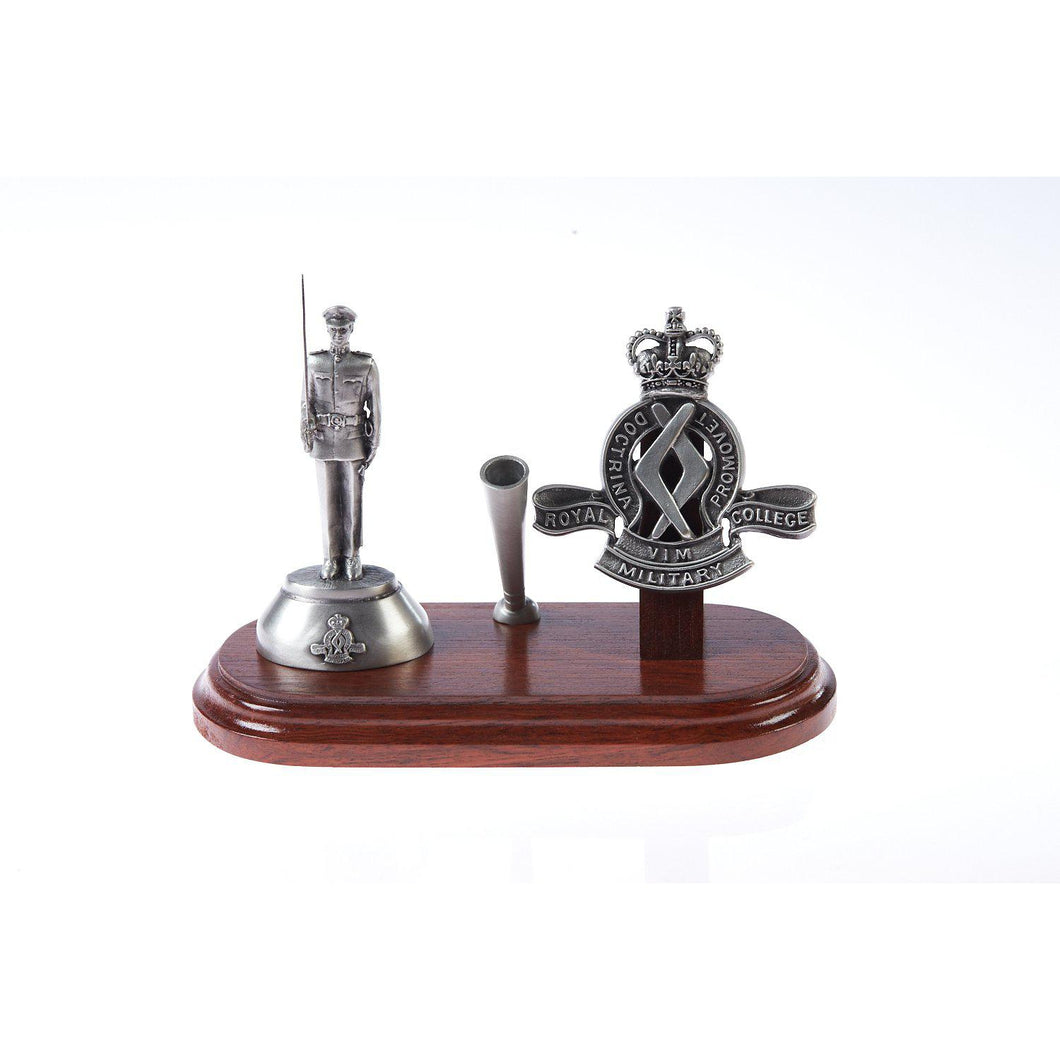 The Royal Military College, Duntroon, Desk Set with Pen Holder & B109 Figurine-Buckingham Pewter