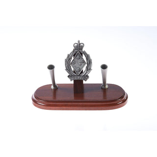 The Women's Royal Australian Army Corps Double Desk Set & Pen Holder (WRAAC)-Buckingham Pewter