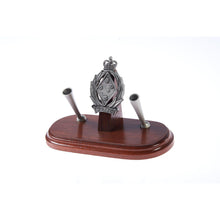 Load image into Gallery viewer, The Women&#39;s Royal Australian Army Corps Double Desk Set &amp; Pen Holder (WRAAC)-Buckingham Pewter
