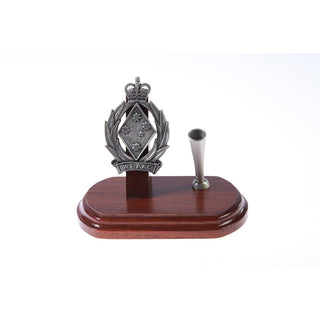 The Women's Royal Australian Army Corps Single Desk Set & Pen Holder (WRAAC)-Buckingham Pewter