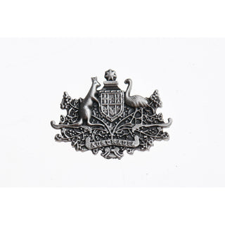Buckingham Pewter Lapel Pin featuring the Australian Coat of Arms in detailed design