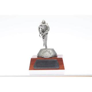 Charging Digger figurine by Buckingham Pewter on a wooden base, showcasing detailed craftsmanship.