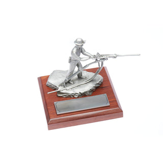 Buckingham Pewter Miner Figurine on a Wooden Base, Capturing the Spirit of Mining Heritage