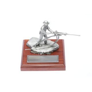 Buckingham Pewter Miner Figurine on a Wooden Base for Collectors and Gifts